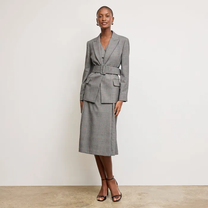 The Tyner Director Blazer 8211 Sharkskin Mixed Check Women Jackets M M LaFleur