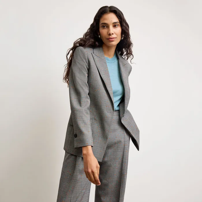 The Tyner Director Blazer 8211 Sharkskin Mixed Check Women Jackets M M LaFleur