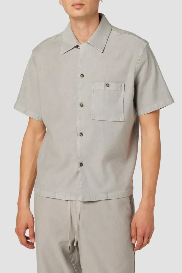 Tops and Sweaters Men Hudson Jeans Linen Shirt Cement