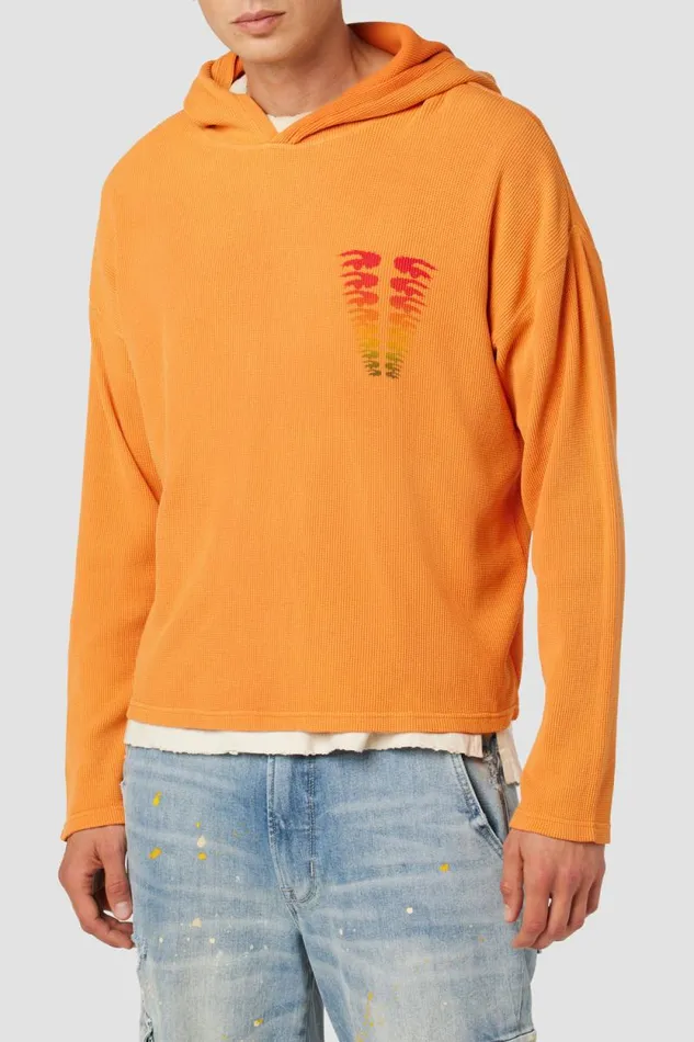 Tops and Sweaters Men Hudson Jeans Thermal Hoodie Orange Citrus