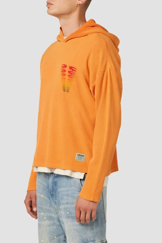 Tops and Sweaters Men Hudson Jeans Thermal Hoodie Orange Citrus Tops and Sweaters Men Hudson Jeans Thermal Hoodie Orange Citrus