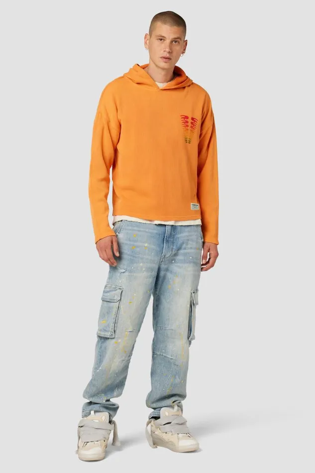 Tops and Sweaters Men Hudson Jeans Thermal Hoodie Orange Citrus Tops and Sweaters Men Hudson Jeans Thermal Hoodie Orange Citrus