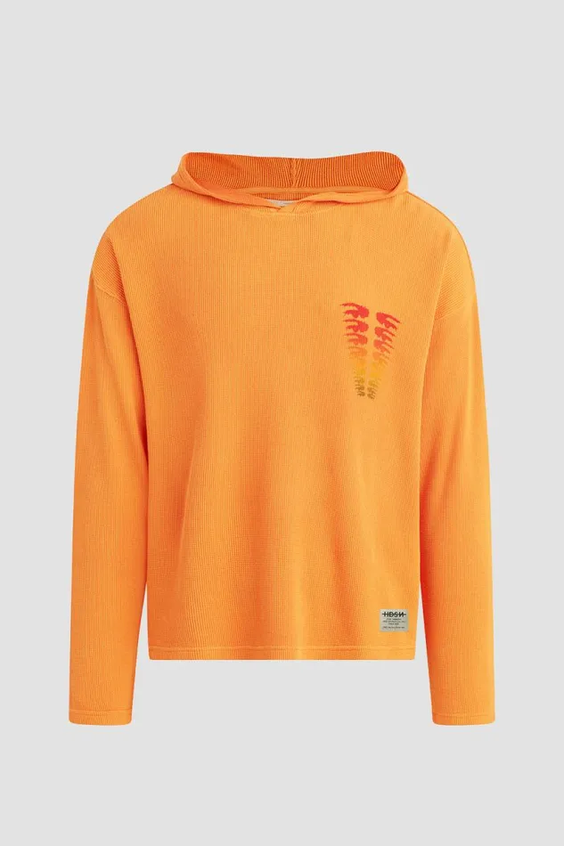 Tops and Sweaters Men Hudson Jeans Thermal Hoodie Orange Citrus Tops and Sweaters Men Hudson Jeans Thermal Hoodie Orange Citrus