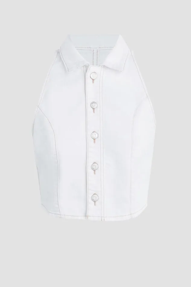 Tops and Sweaters Women Hudson Jeans Halter Vest White Tops and Sweaters Women Hudson Jeans Halter Vest White