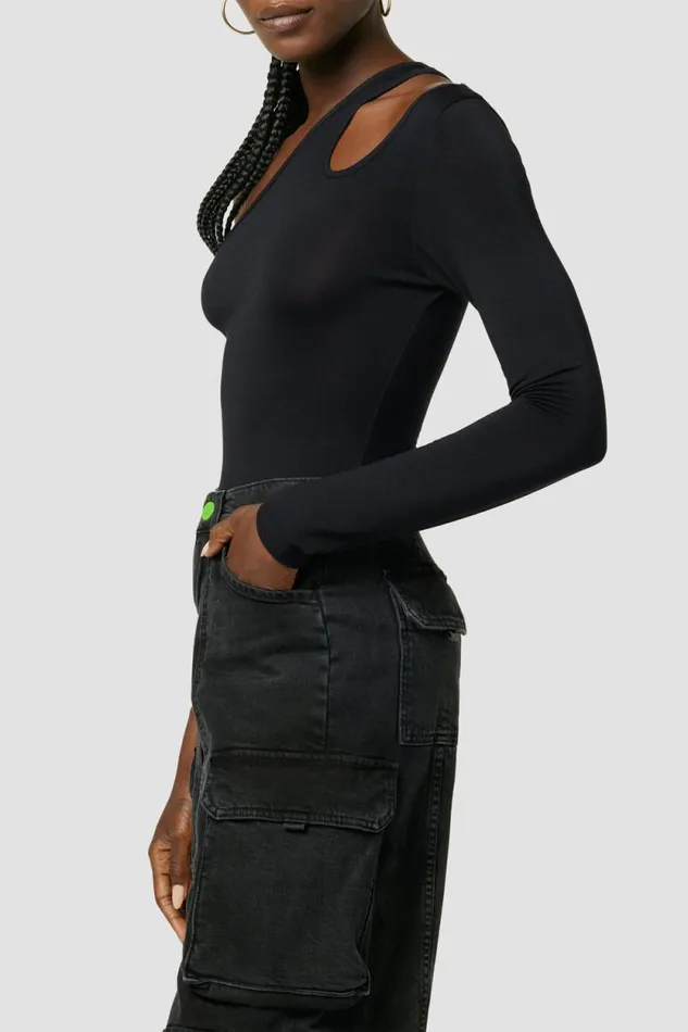 Tops and Sweaters Women Hudson Jeans Hudson X Zoe Costello Asymmetrical Long Sleeve Bodysuit Black Tops and Sweaters Women Hudson Jeans Hudson X Zoe Costello Asymmetrical Long Sleeve Bodysuit Black