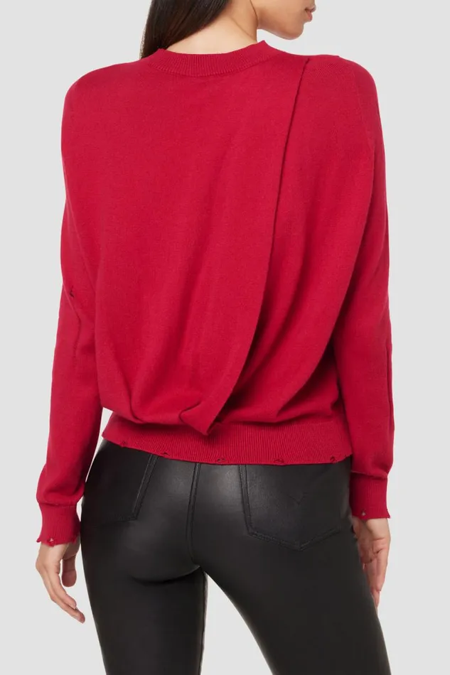Tops and Sweaters Women Hudson Jeans Long Sleeve Twist Back Sweater Cranberry Tops and Sweaters Women Hudson Jeans Long Sleeve Twist Back Sweater Cranberry