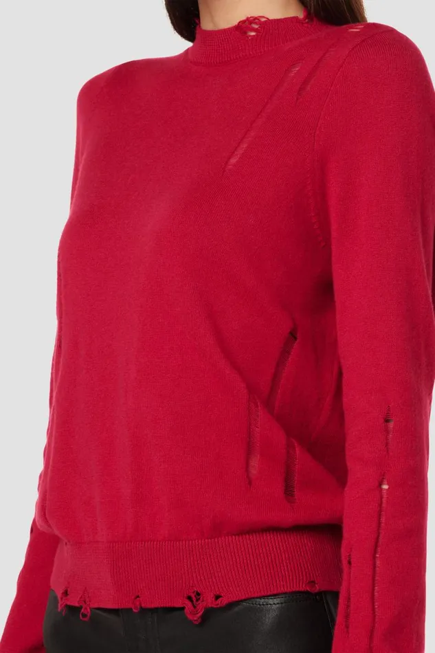 Tops and Sweaters Women Hudson Jeans Long Sleeve Twist Back Sweater Cranberry Tops and Sweaters Women Hudson Jeans Long Sleeve Twist Back Sweater Cranberry