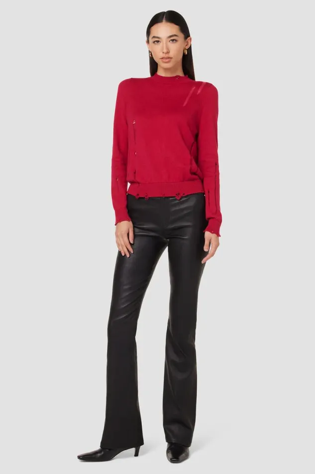 Tops and Sweaters Women Hudson Jeans Long Sleeve Twist Back Sweater Cranberry Tops and Sweaters Women Hudson Jeans Long Sleeve Twist Back Sweater Cranberry