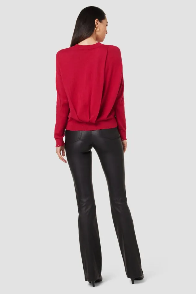 Tops and Sweaters Women Hudson Jeans Long Sleeve Twist Back Sweater Cranberry Tops and Sweaters Women Hudson Jeans Long Sleeve Twist Back Sweater Cranberry