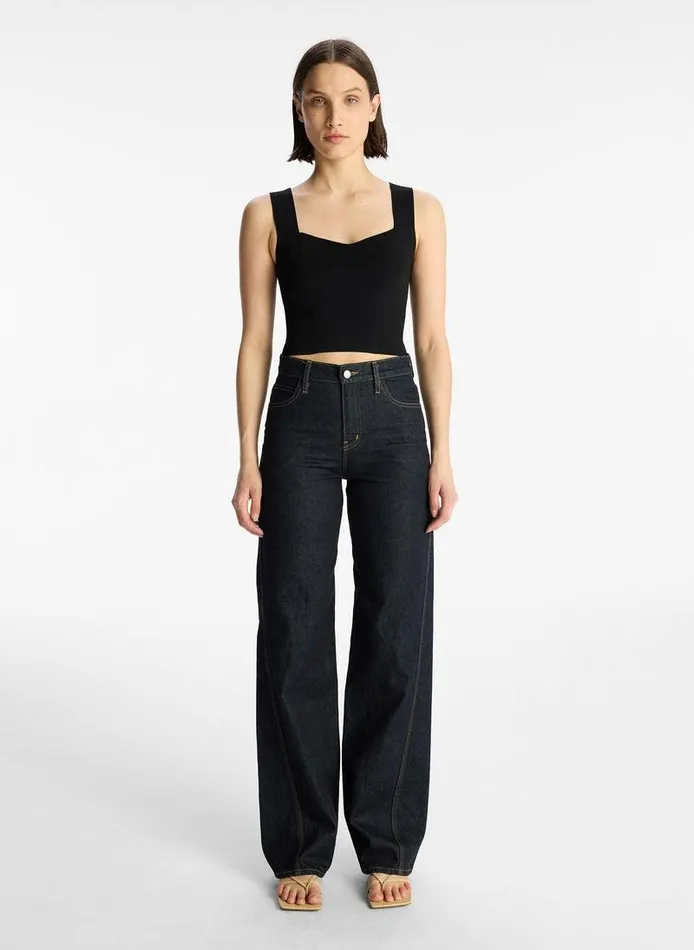 Tops Women ALC Jordana Compact Knit Top Black Tops Women ALC Jordana Compact Knit Top Black