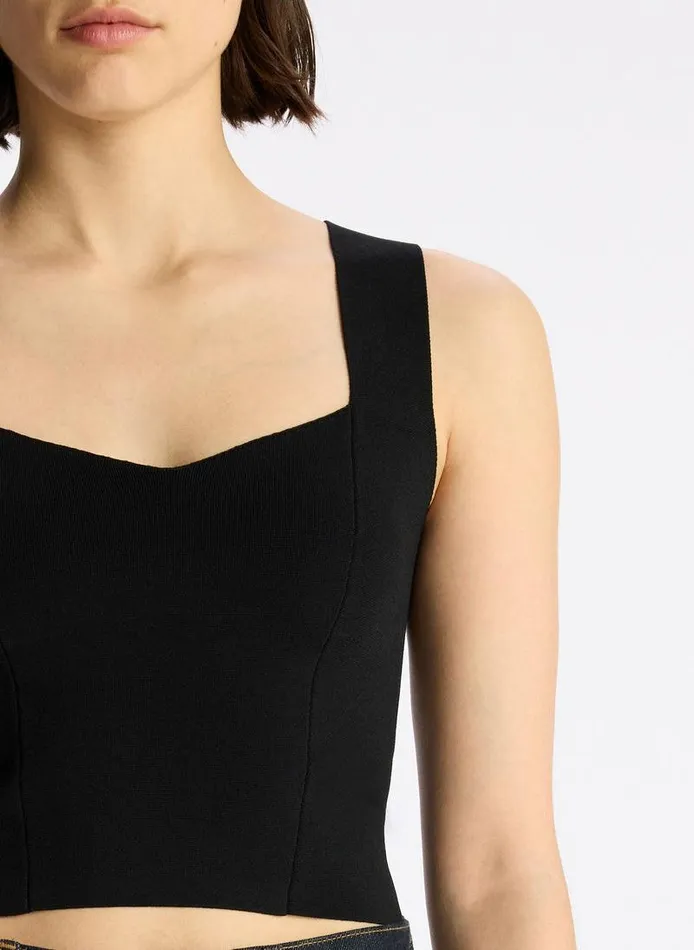 Tops Women ALC Jordana Compact Knit Top Black Tops Women ALC Jordana Compact Knit Top Black