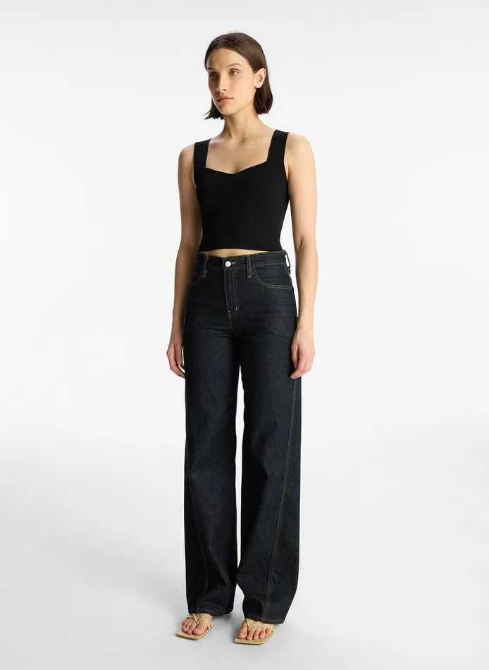 Tops Women ALC Jordana Compact Knit Top Black Tops Women ALC Jordana Compact Knit Top Black