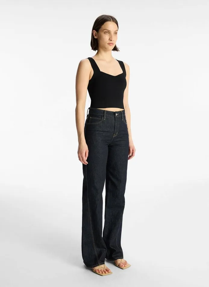 Tops Women ALC Jordana Compact Knit Top Black Tops Women ALC Jordana Compact Knit Top Black
