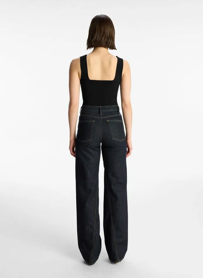 Tops Women ALC Jordana Compact Knit Top Black Tops Women ALC Jordana Compact Knit Top Black