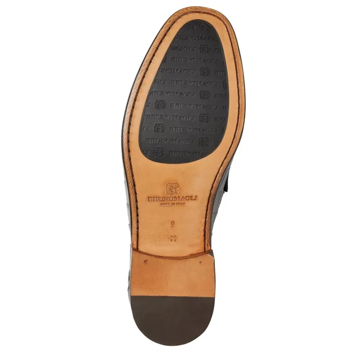 Trieste Classic Moccasin Black Croc Men Bruno Magli Dress Shoes