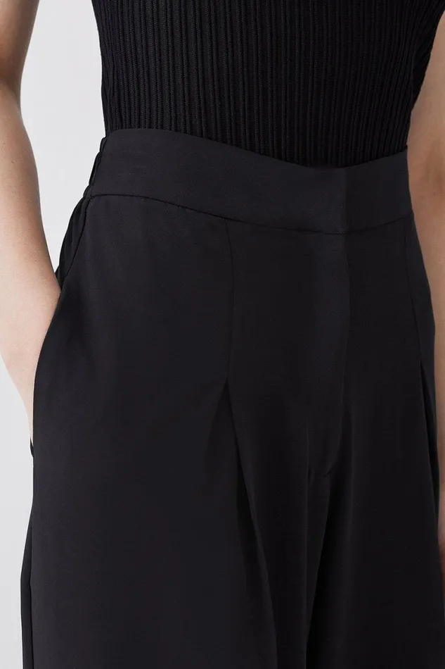 Trousers Women Karen Millen Essential Tailored Wide Leg Trouser Black