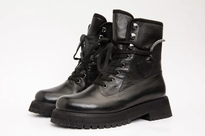 Vinci Leather Boots and Booties The Arata Black Leather LaceUp Ankle Boot With A Side Zipper 8211 Women
