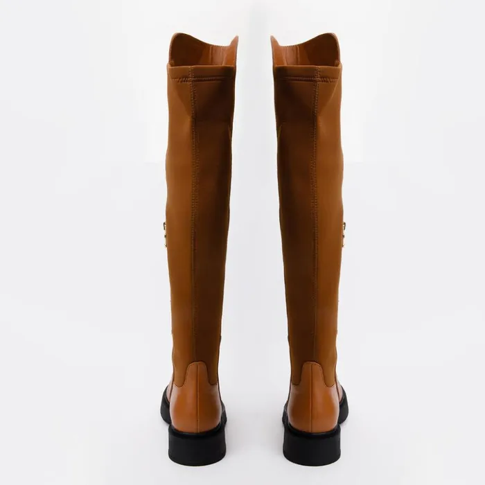 Vinci Leather Boots and Booties The Harmony Belle Tan Leather Knee High Boot 8211 Women