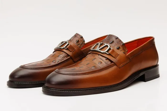 Vinci Leather Dress Shoes Amsterdam Tan Bit Loafer Shoe 8211 Men