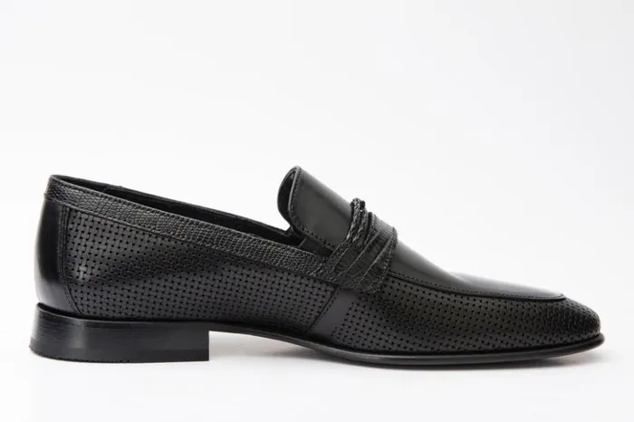 Vinci Leather Dress Shoes The Acerra Black Leather Loafer Shoe 8211 Men