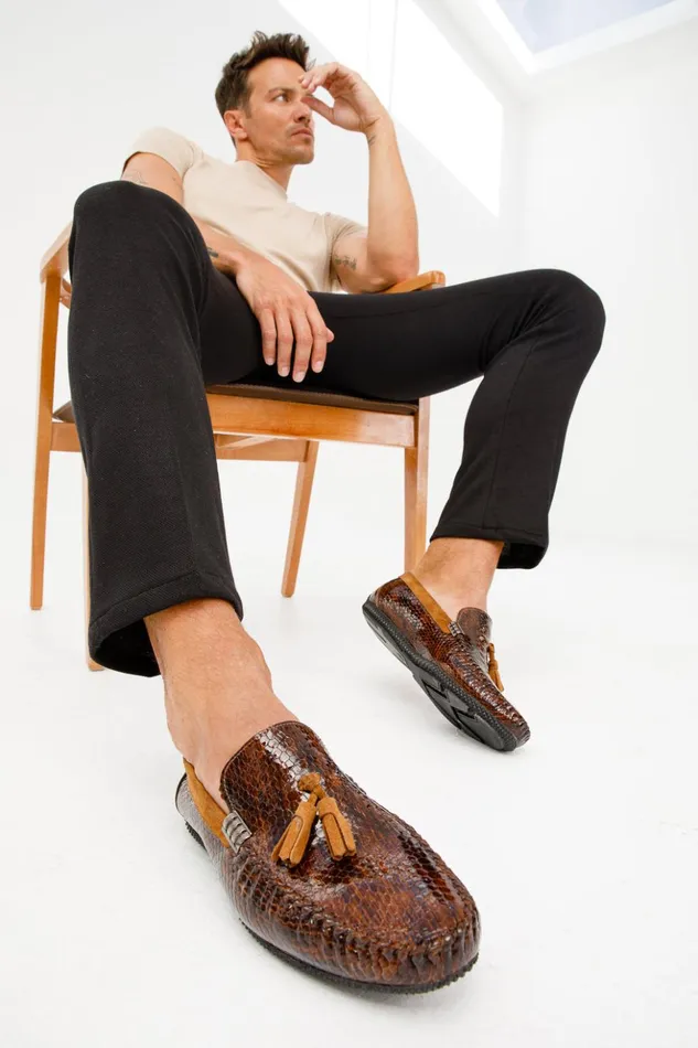 Vinci Leather Dress Shoes The Cordova Tan Patent Leather Tassel Loafer Shoe 8211 Men