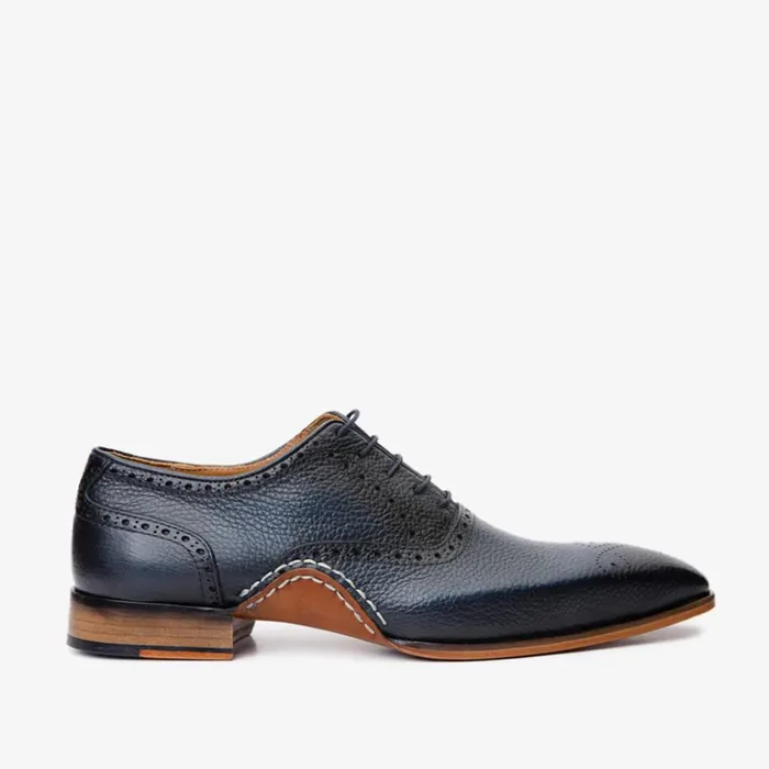 Vinci Leather Dress Shoes The Draco Handmade Navy Blue Semi Brogue Oxford Shoe 8211 Men Vinci Leather Dress Shoes The Draco Handmade Navy Blue Semi Brogue Oxford Shoe 8211 Men
