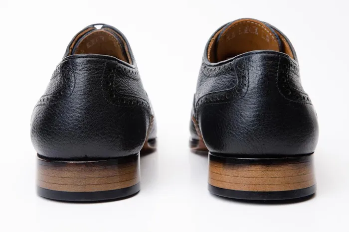 Vinci Leather Dress Shoes The Draco Handmade Navy Blue Semi Brogue Oxford Shoe 8211 Men