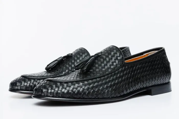 Vinci Leather Dress Shoes The Mclean Shoe Black Leather Woven Tassel Loafer Shoe 8211 Men