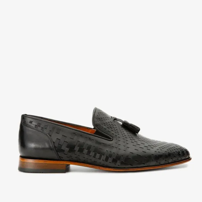 Vinci Leather Dress Shoes The Meram Black Leather Tassel SlipOn Loafer Shoe 8211 Men Vinci Leather Dress Shoes The Meram Black Leather Tassel SlipOn Loafer Shoe 8211 Men