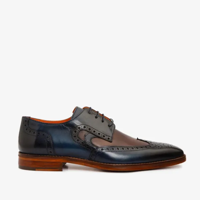 Vinci Leather Dress Shoes The Neiva NavyBrown Wingtip Semi Brogue Derby Shoe 8211 Men Vinci Leather Dress Shoes The Neiva NavyBrown Wingtip Semi Brogue Derby Shoe 8211 Men