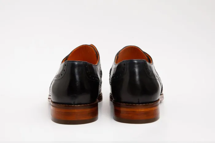 Vinci Leather Dress Shoes The Neiva NavyBrown Wingtip Semi Brogue Derby Shoe 8211 Men