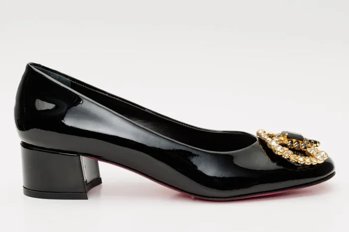 Vinci Leather Heels The Foggia Black Leather Block Heel Pump Shoe 8211 Women