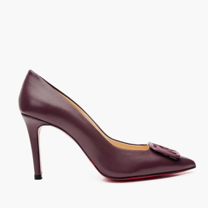 Vinci Leather Heels The Maneadero Dark Purple Leather Pump Fuchsia Sole Shoe 8211 Women Vinci Leather Heels The Maneadero Dark Purple Leather Pump Fuchsia Sole Shoe 8211 Women