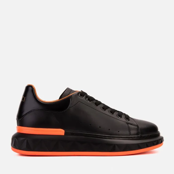 Vinci Leather Sneakers The Linq Black and Orange Leather Sneaker 8211 Men