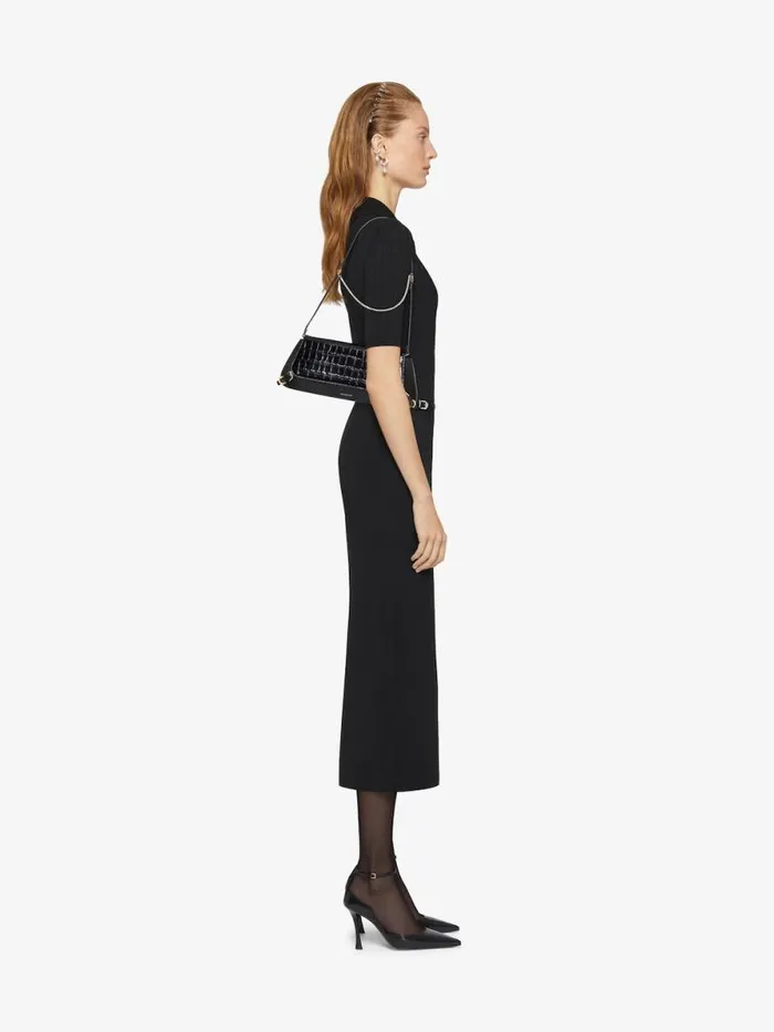 Voyou Clutch Bag In Crocodile Effect Leather Black Women Givenchy Shoulder Bags