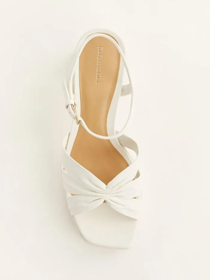 WeddingsShoes The Reformation Maize Platform Sandal White