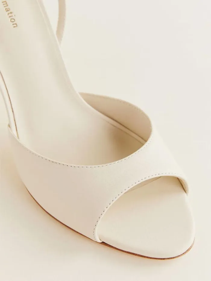WeddingsShoes The Reformation Noa Heeled Sandal Almond Leather
