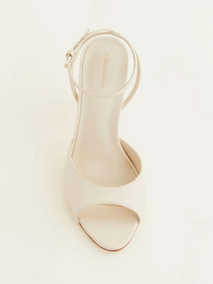 WeddingsShoes The Reformation Noa Heeled Sandal Almond Leather