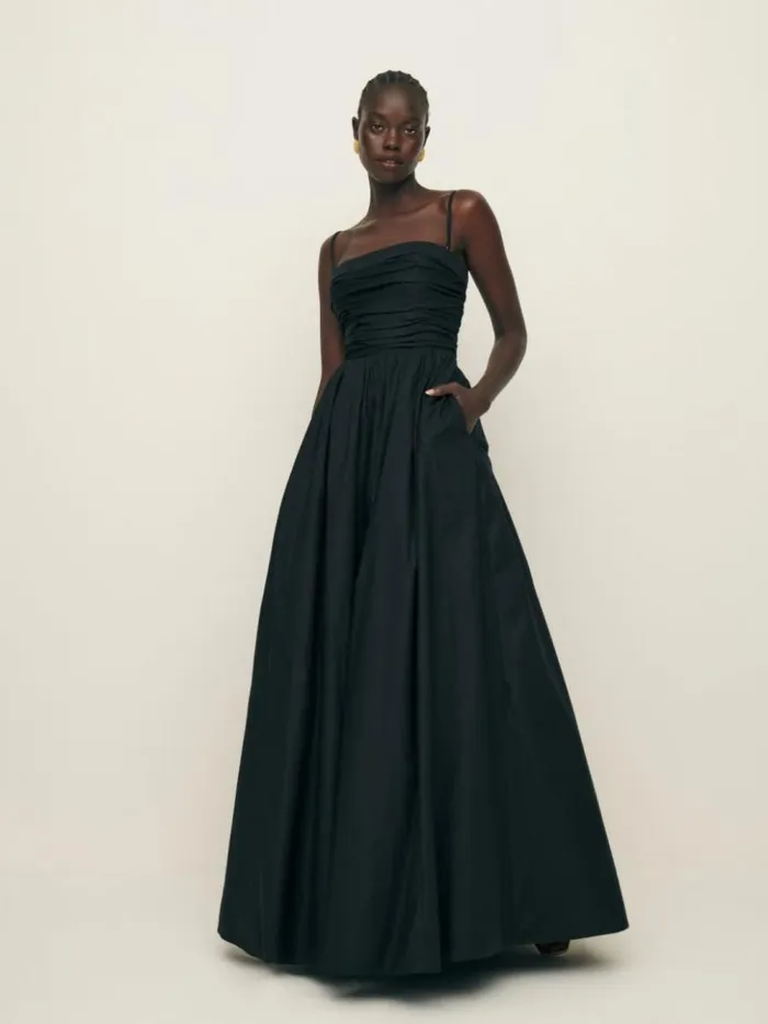 Weddings The Reformation Kastoria Dress Black