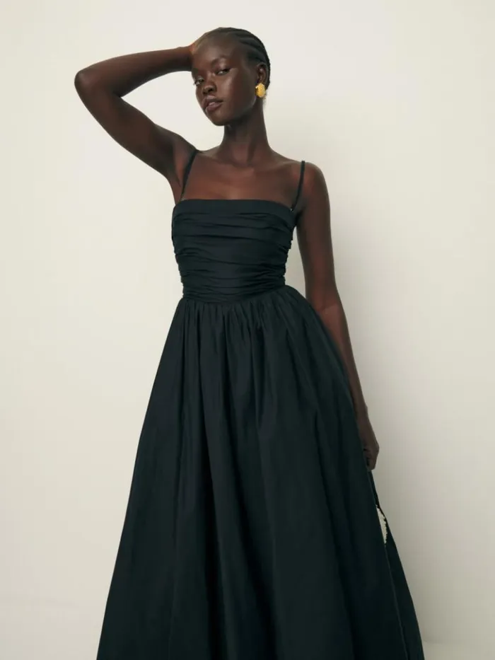 Weddings The Reformation Kastoria Dress Black