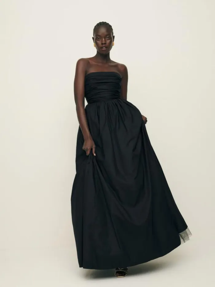 Weddings The Reformation Kastoria Dress Black