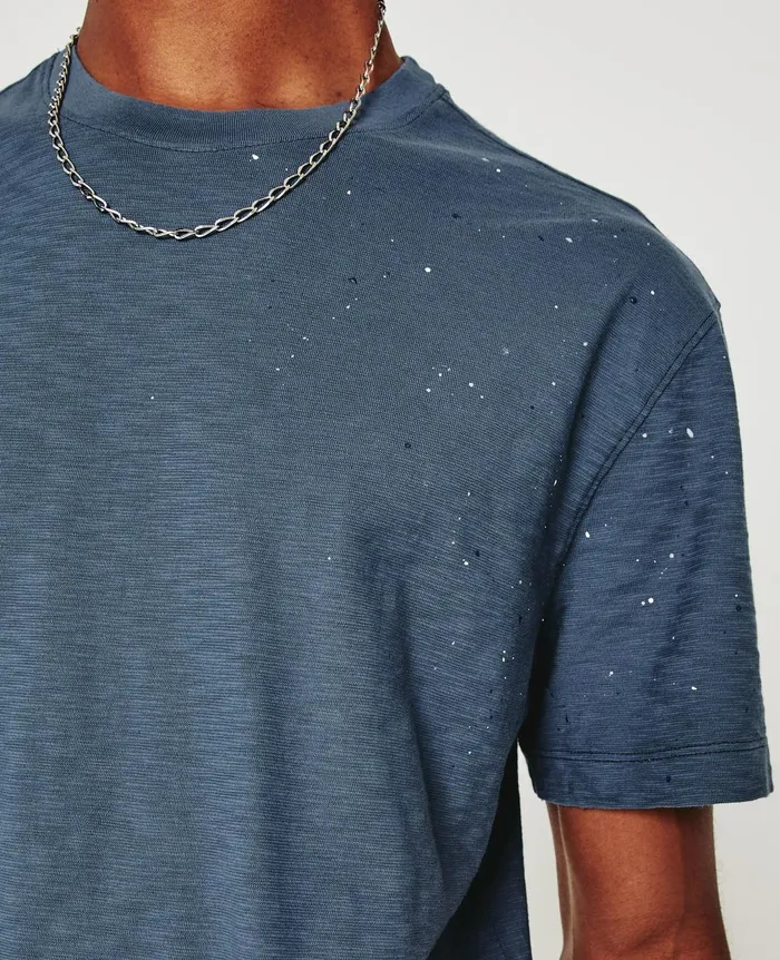 Wesley Crew Stone Dot Navy Multi Men AG Jeans Tees Wesley Crew Stone Dot Navy Multi Men AG Jeans Tees