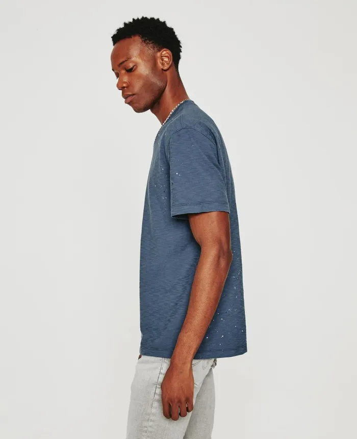 Wesley Crew Stone Dot Navy Multi Men AG Jeans Tees Wesley Crew Stone Dot Navy Multi Men AG Jeans Tees