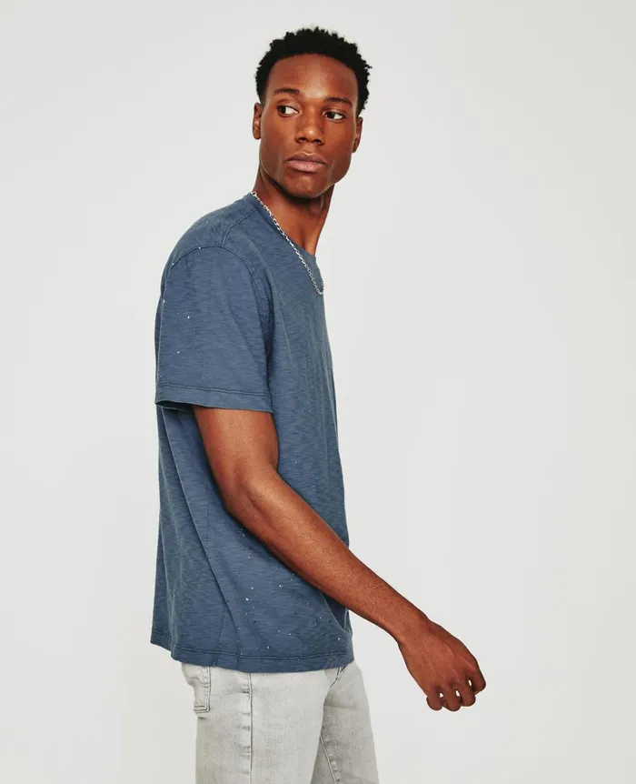 Wesley Crew Stone Dot Navy Multi Men AG Jeans Tees Wesley Crew Stone Dot Navy Multi Men AG Jeans Tees