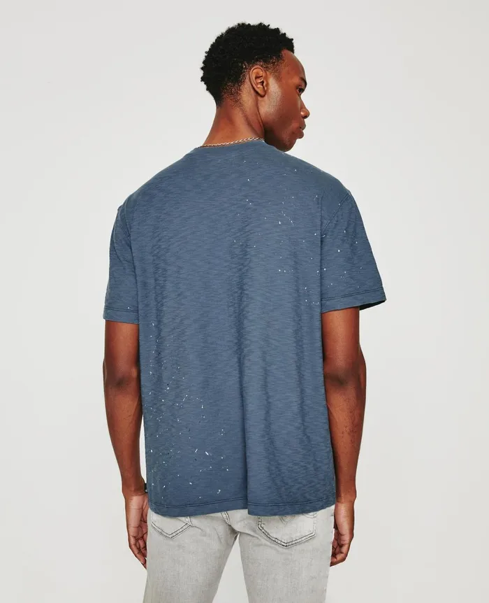 Wesley Crew Stone Dot Navy Multi Men AG Jeans Tees Wesley Crew Stone Dot Navy Multi Men AG Jeans Tees