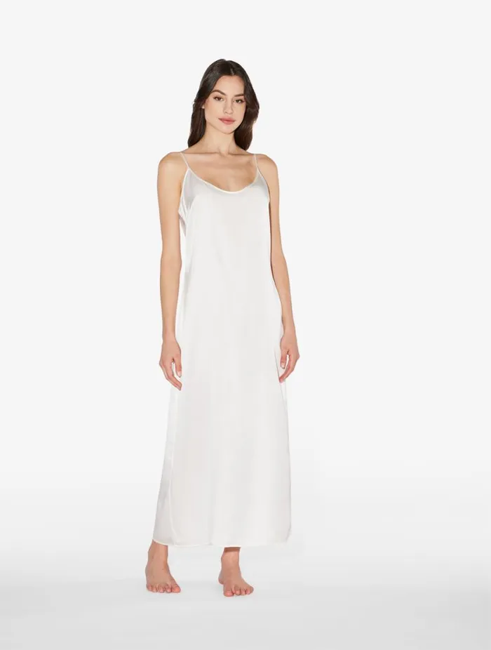 White Silk Long Slip Sleepwear La Perla Slips and Dresses