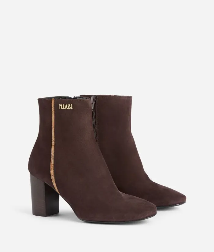 Woman Boots and Booties Alviero Martini Suede Ankle Boots With 1 Classe Logo Brown