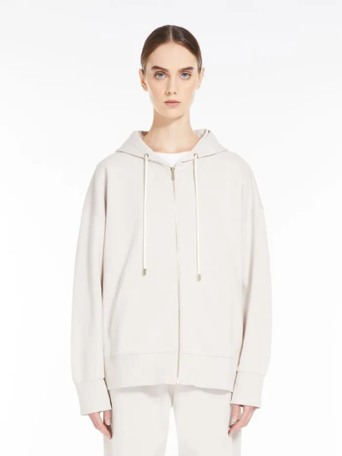 Woman Cottonjersey Oversized Sweatshirt Ecru Maxmara Knitwear And Sweatshirts Woman Cottonjersey Oversized Sweatshirt Ecru Maxmara Knitwear And Sweatshirts