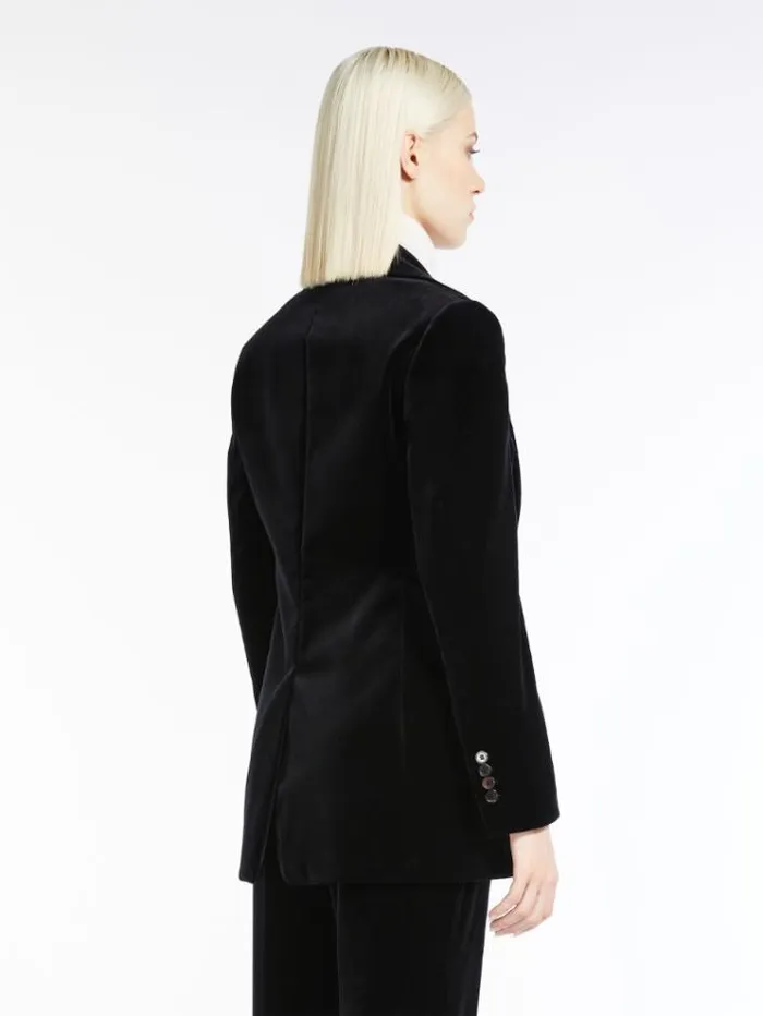 Woman Cotton Velvet Blazer Black Maxmara Suit