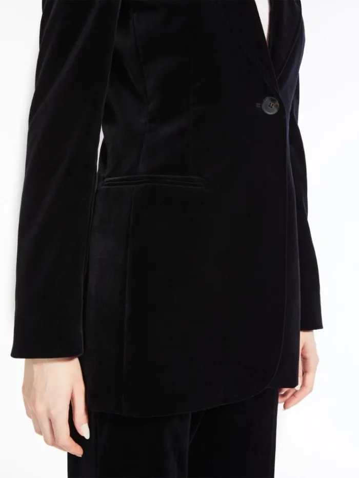 Woman Cotton Velvet Blazer Black Maxmara Suit